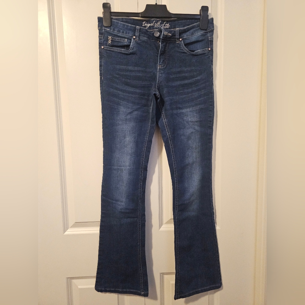 FOXY JEANS  Jeans  Y2K Gems On Frt Pockets Flare Bootcut  SZ 27
